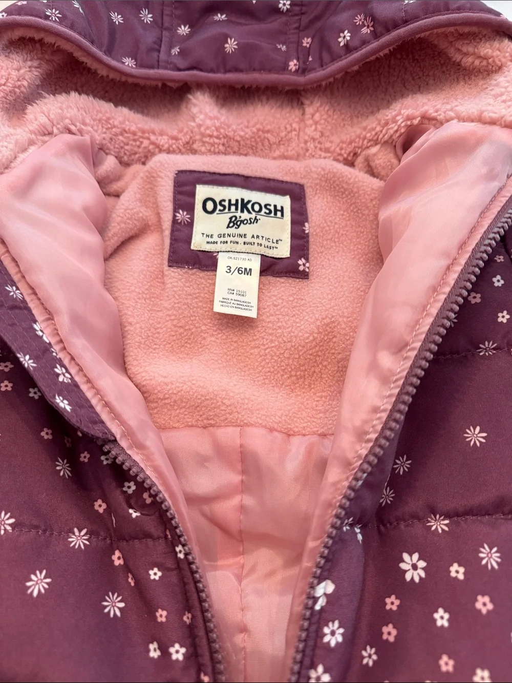 OshKosh B'gosh Plum Floral snowsuit